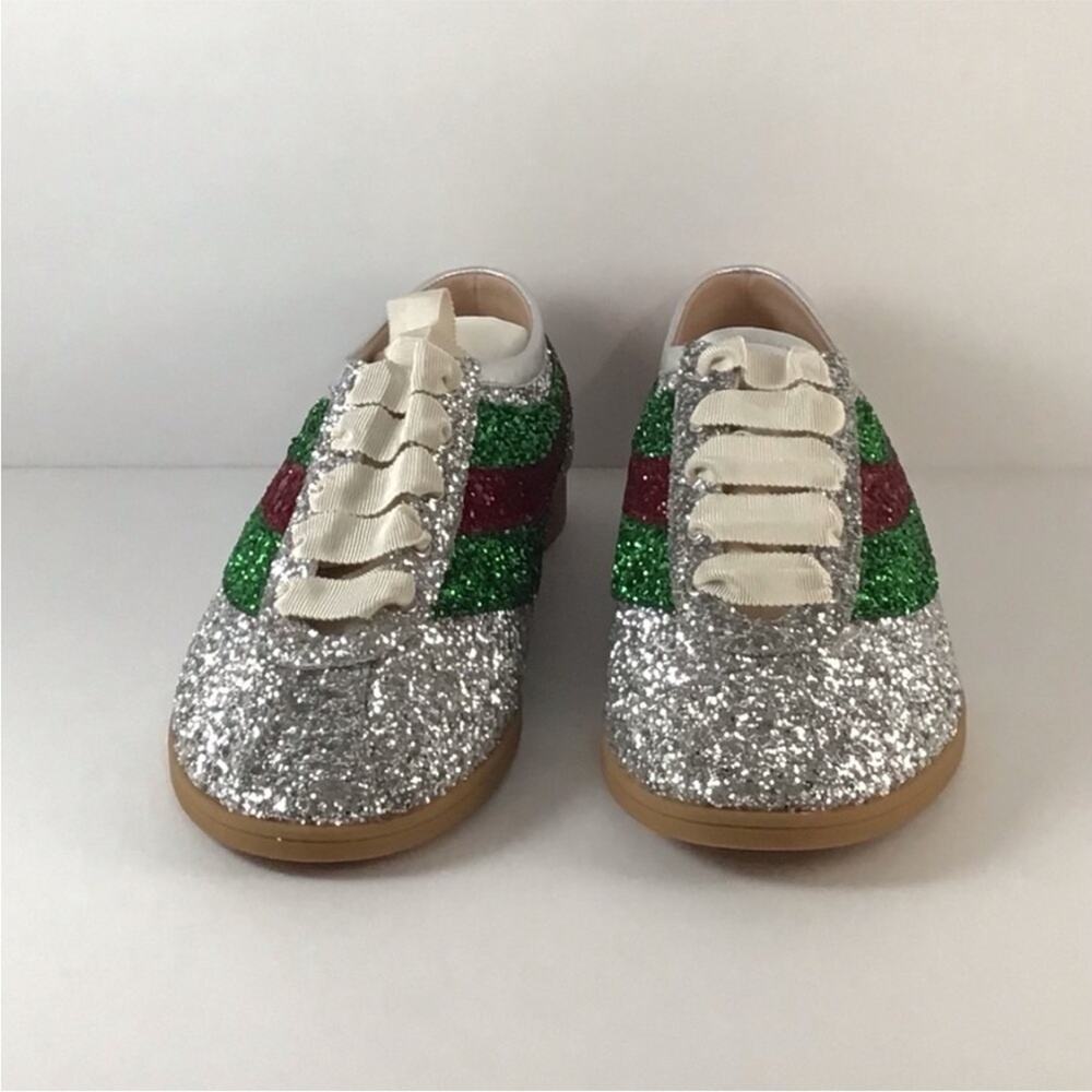 Gucci Falacer Glitter Sneakers Tennis Shoes Size 10.5 - Picture 7 of 13